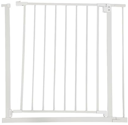 Relaxdays Trappskyddsgaller, 82–87 cm, utan borrning, baby & småbarn, trappa och dörr, dörrskydd för fastspänning, vitt