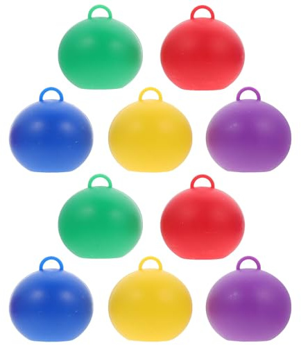 Toyvian 10 piezas Pesas para Globos de Gas Ligero Reutilizables Diseño Esférico Azul Rojo Verde Amarillo Púrpura para Decoraciones y Fiestas Infantiles
