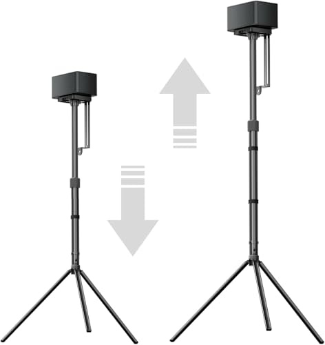 ULTIMEA Steady 310 - Juego de 2 Soportes universales para Altavoces de Altura Regulable, Extensibles de 62 cm a 93 cm para Altavoces de satélite y estantería, Carga de hasta 3 kg, Color Negro