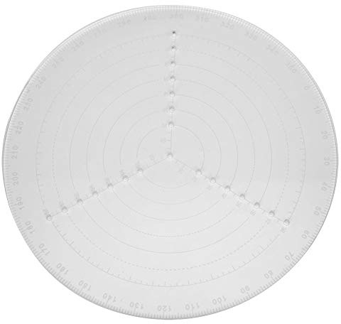 20 cm diameter, 5 mm tjocklek transparent akryl träbearbetning kompass verktyg med skala för cirkelcentrumsökning i gör-det-själv-hantverksmöbler