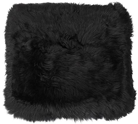 Harrys-Collection Sitzkissen 42x42 cm aus bestem Lammfell hochwollig, Farben:schwarz