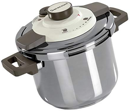 Barazzoni, Acciaio Pentola a Pressione Dual System Facile, Capacità 6 lt, ø 22cm, Inox 18/10, Made in Italy, 6 litri