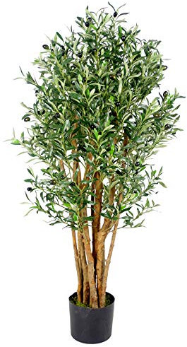 Leaf Design UK Artificial Olive Tree in Black Plastic Pot