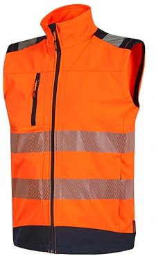 U-Power DANY, Gilet, Veste sans manches, en Tissu Softshell, Zip intégral, Résistant à l'eau, Tenue de travail confortable, avec Poche pour téléphone portable, avec Zip ORANGE FLUO_L)( )