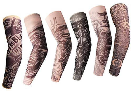 Tattoo Armstrumpf, Tattoo äRmel Strumpf Unisex Nylon Tattoo ÄRmel Sleeve TemporäRe Tattoo Armstrumpf FüR Karneval Fasching Party,A
