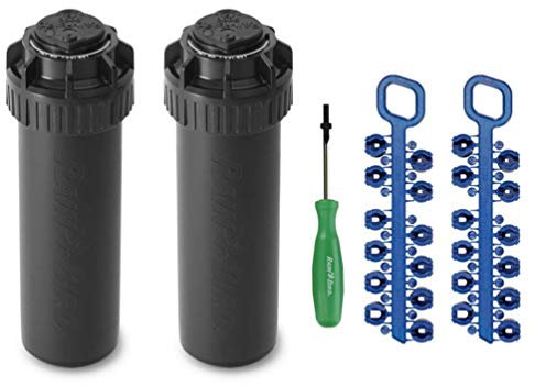 Rain-Bird 5000 Series Rotor Sprinkler Head - 5004 PC Model, Adjustable 40-360 Degree Part-Circle, 4 Inch Pop-Up Lawn Sprayer Irrigation System - 25 to 50 Feet Water Spray Distance (Y54007) (2 P - New