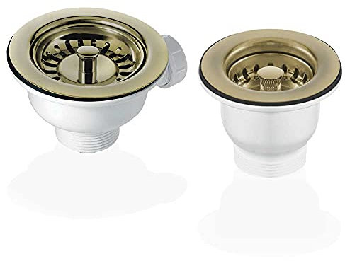 90 & 65mm Bronze Basket Strainer Waste for Astini, RAK, Rangemaster Ceramic Sink