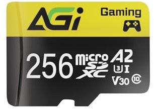 AGI TF138 256GB Scheda Micro SD con Adattatore, e microSDXC, A2, U3, V30, velocità di lettura fino a 98 MB/s per Drone/DashCam/Fotocamera/Telefono/Switch/PC/Tablet