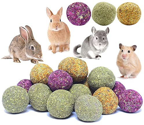 Barley Ears Juguetes para Masticar Conejito Conejo Hámster Bola de Hierba Natural Bola de Rosa Natural Conejo Hámster Loro Chinchilla Conejillo de Indias Jerbo Molar Juguete