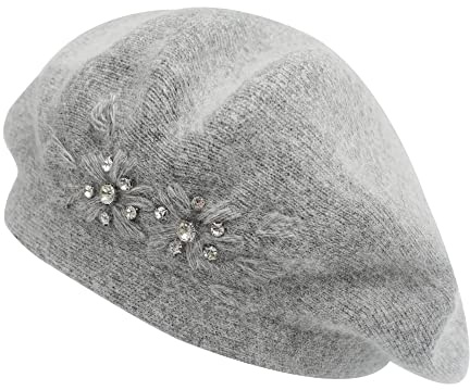 ZLYC Women's French Reversible Cashmere Beret Beret Hat
