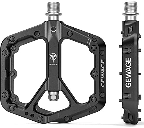Mountain Bike Pedals - 9/16 Nylon Fiber Bicycle Flat Pedals -Bicycle Platform Pedals for Road Mountain BMX MTB Bike (Black)
