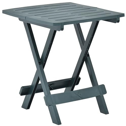 Camerina Mesa de jardín Plegable de plástico Verde 45x43x50 cm Mesa terraza Exterior Mesa de Comedor jardín Mesa Jardin Exterior Garden Table mesas terraza