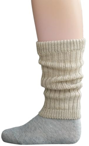 Grödo, Merino Benvärmare för barn, revben, Beige, 2 (8x29cm)