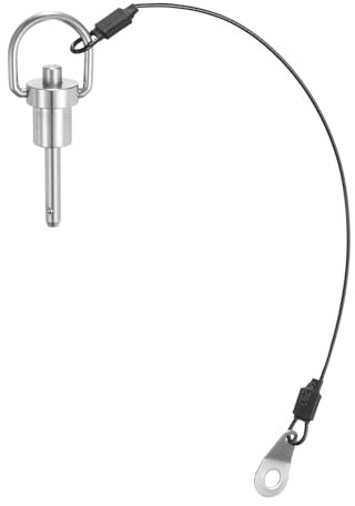 sourcing map Goupilles de verrouillage à boule avec poignée à bouton, diamètre de la broche de 6 mm, longueur d'utilisation de 20 mm, goupille à libération rapide avec cordon de serrage, acier