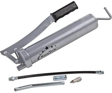 Kestek Handhebel Fettpresse HFP400 mit Zubehör - Robuste Handhebel-Fettpresse, ideal für präzises Schmieren von Maschinen und Fahrzeugen, inkl. passendem Zubehör