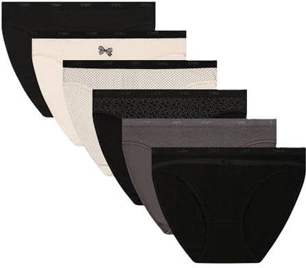 Dim Culotte Femme Lot de 6 | Les Pockets Coton Stretch | Slips Confortables en Coton & Élasthanne | Multicolore | Style Quotidien