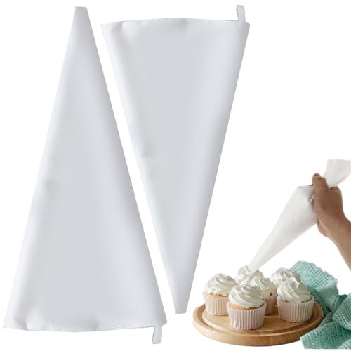 GHPKOTW 2 Pezzi Sacchetto Professionale Per Tubazioni,26.5/30 Cm Sacchetto Di Cotone Per Tubazioni,Cotone Riutilizzabile,Lavabile In Lavastoviglie, Sacchetto Di Crema Rivestito Per Decorare Dolci,Tort