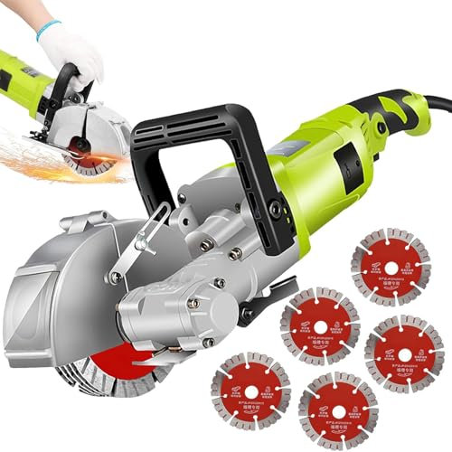 Rozadora de pared eléctrica de 4000 W, máquina profesional de corte de ranuras de pared, profundidad de corte ajustable, 7500 Rpm, ancho de ranura de hasta 33 mm, para ladrillo, suelo y barras de refu