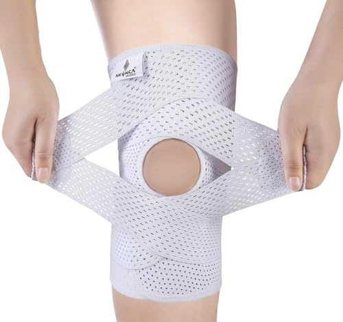 NEENCA Kniestütze für Knieschmerzen, Kompressions Kniebandage mit Luftgitterstoff, einstellbare Kniepackung mit Seitenstabilisatoren, ultra-weicher Verband für Meniskusriss,ACL,Gehen,Arthritis Relief