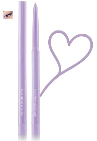 Multiple Colors Eyeliner Pencil, Long-Lasting Smudge-Proof Eye Liners, Gel Eyeliner for Mature Women, Quick-Dry Formula & 24hr Wear (09#Lilac Bloom)
