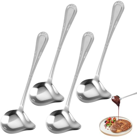4 stycken såssked soppslev med häll, såssked slev liten slev såssked såssked såssked rostfritt stål för sås soppa kök