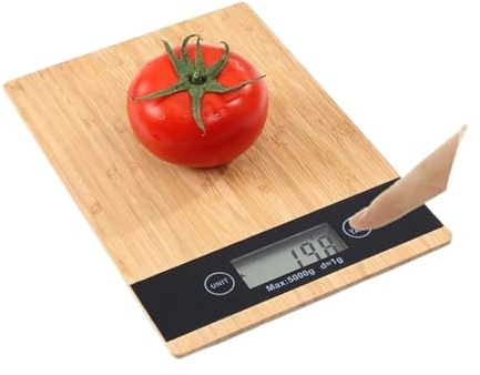 Báscula de cocina, Báscula de madera con esfera 5 kg for cocina, báscula electrónica precisión for hornear, LED alta,para hornear, café, joyería