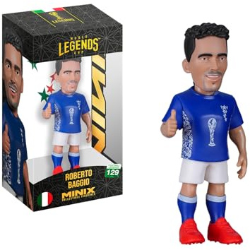MINIX – Fotboll Legends – världsmästerskap av legender #129 – Italien – Baggio – samlarfigur 12 cm
