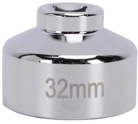 Bewinner Chiave a Bussola per Filtro Olio da 32 Mm, Strumento di Rimozione Esagonale a 6 Punti con Attacco da 3/8 Pollici, Acciaio Al Cromo Vanadio con Finitura Opaca per Vani Motore Compatti