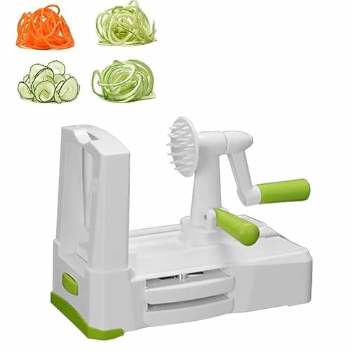 Affettatrice a spirale per verdure, affettatrice a spirale con 5 lame e ventosa, facile da usare per tagliare cipolle e verdure, design robusto per una produzione rapida e uniforme