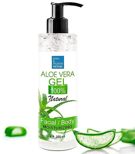 Gel Aloe Vera 100% Naturale | Lenitivo Post-Depilazione | Balsamo Dopobarba | Trattamento Acne, Smagliature | Cura dei Capelli | SOS Dopo Sole, 200 ml