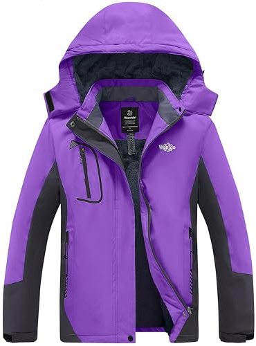 Wantdo Femme Veste de Ski Manteau d'hiver Snowboard Grande Taille Parka | Veste Coupe-vent,Isolante,pour le Snowboard,les Activités de Plein air,la Randonnée,avec Poignets Ajustables,le Camping
