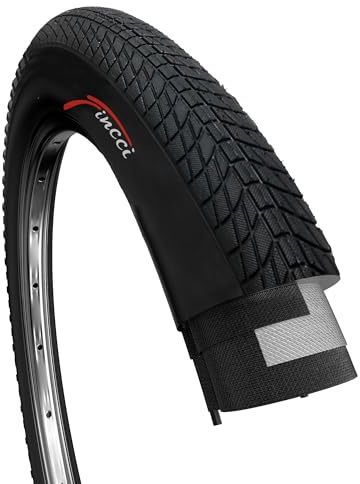 Fincci Cubierta 20 x 1.75 Pulgadas Neumático 47-406 Cubiertas Carretera para BMX MTB o Niños Bici Bicicleta Neumatico 20x1.75