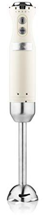 Westinghouse Retro-Stabmixer, Turbofunktion, Handblender, Edelstahl-Mixfuß, spritzarm, 600 W, beige