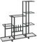 vidaXL Soporte de Flores con Rueda Plantas Maceta Exhibición Salón Sala de Estar Habitación Oficina Exterior Decoración de Metal Negro 94,5x25x92,5 cm