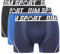 DIM Boxer Homme Sport Micro Thermorégulation x3, Noir/Bleu De Berlin/Bleu Cyan, XXL