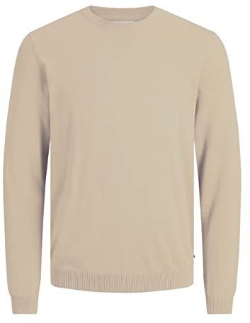 JACK & JONES Men's Classic Knit Jumper, Beige (crockery), S