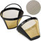 2 filtros permanentes de café de 8 a 12 tazas, filtro de café de acero inoxidable, cesta de malla, lavable, filtro de café reutilizable, filtro de café permanente