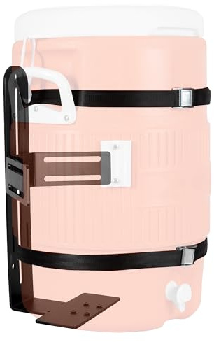Iron Forge Tools 5 Gallon Bucket Holder, 5 Gallon Water Jug Storage Rack for Trucks, UTV, Lawn Care, Landscaping Enclosed Trailer Accessories with Tie Down Mount for Jug, Heavy Duty 6 Gauge Steel
