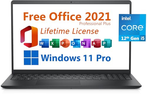 Dell 2024 Inspiron 15 Business Laptop, Free Microsoft Office 2021 with Lifetime License, 15.6 FHD 1920 x 1080, Intel 10-Core i5-1235U, 16GB DDR4 RAM, 512GB PCIe SSD, Windows 11 Pro, Black