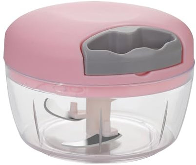 Zwiebelschneider - Rosa Gemüsehobel, 3 Klingen, 500ML, Multizerkleinerer und Gemüseschneider, Manuell für blitzschnelles Schneiden von Zwiebeln, Fleisch, Knoblauch und anderem Gemüse (Rosa, 500ML)