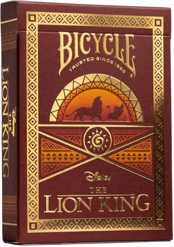 Bicycle Disney Lion King Playing Cards - 1 Deck, Air Cushion Finish, Professional, Superb Handling & Durability, Great Gift For Card Collectors, Yellow, Moyen