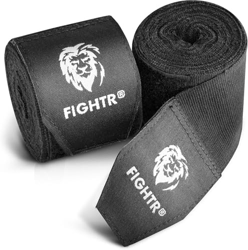 FIGHTR® Premium Bende Boxe Max. stabilità e Sicurezza | 4m Mezzo Bendaggi Elastici con Anello per Il Pollice per Boxe, MMA, Mauy Thai - Box Bandage Sport | Set di 2
