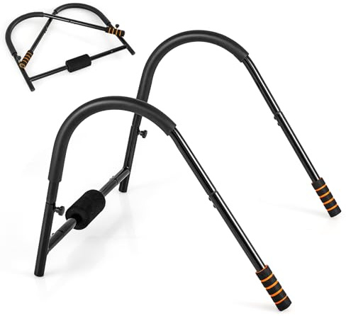 COSTWAY Fitness AB Trainer, Máquina Abdominal Plegable Con Soporte Acolchado para Cabeza/Cuello, Asistente de Entrenamiento para Sentarse, Ejercitador para Ejercicios de Abdominales (negro)