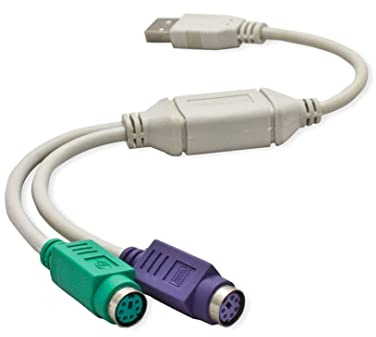 1-pack USB till Ps/2-omvandlare, USB till dubbla PS2-tangentbordsmus konverteringsadapterkabel för bärbar dator PC dator