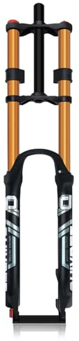 26 27.5 29 Mountainbike Luftfjädrad Gaffel XC/AM Dubbel Axel Cykelgaffel Rebound Adjustale With Lockout, Resväg 150mm 1-1/8 Rak Framgaffel Skivbroms QR(Gold,29'')