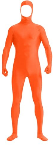 Halloween Costumes Adults Women Men Zentai Suit Unisex Funny Open Face Full Body Suits Stretch Spandex Solid Color Unitard Cosplay Party Performance Outfits