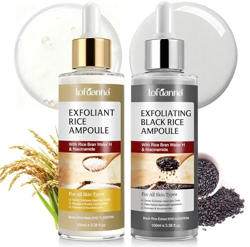 Peel Shot Glow Rice Peeling Ampoule,Gentle Exfoliating Face Serum,Black & White Rice Peel Ampoule for Face & Body, Shrink Pores & Deeply Hydrating For All Skin Types