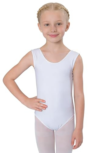 Wildarms Maillot de Ballet para Niñas sin Mangas, Leotardo de Danza Infantil para Gimnasia, Baile y Disfraces