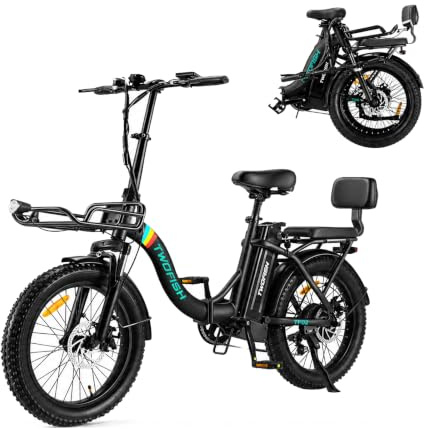 TF02 Electric Bike for Adults, 20”*3.0 Fat Tires Folding Electric Bicycle