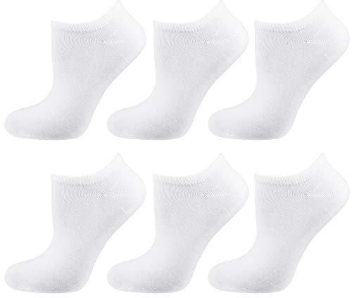 Nur Die 6er Pack Sneaker Socken aus weicher & atmungsaktiver Baumwolle Kurzzsocken Damen, weiss, 35-38